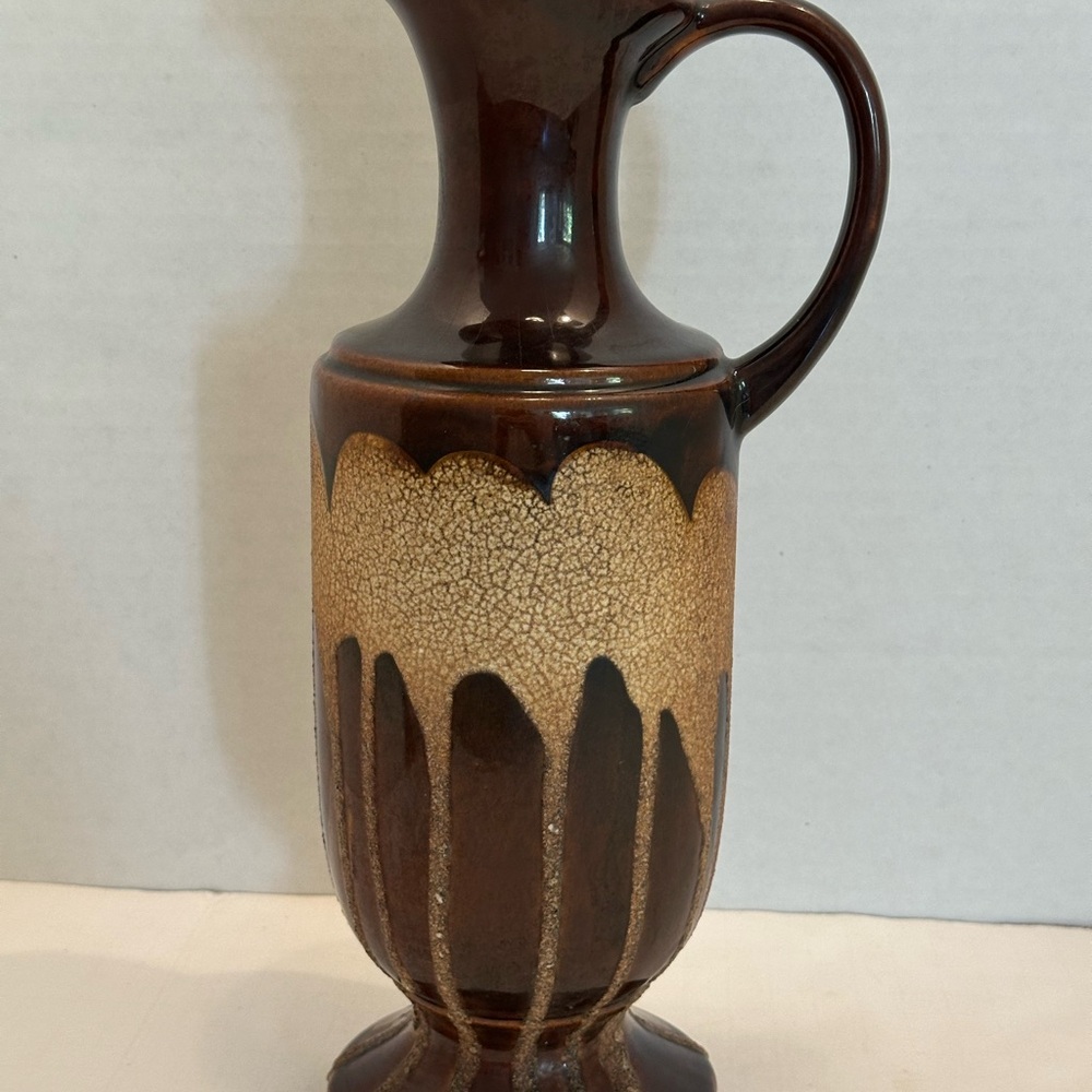 Royal Haeger Drip Brown Ceramic Vase Pitcher MCM